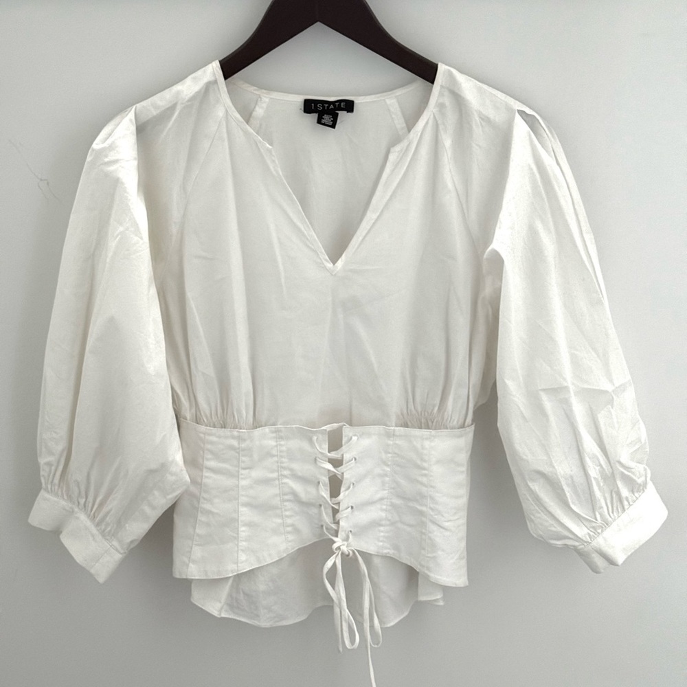 1 STATE Poplin Corset Top